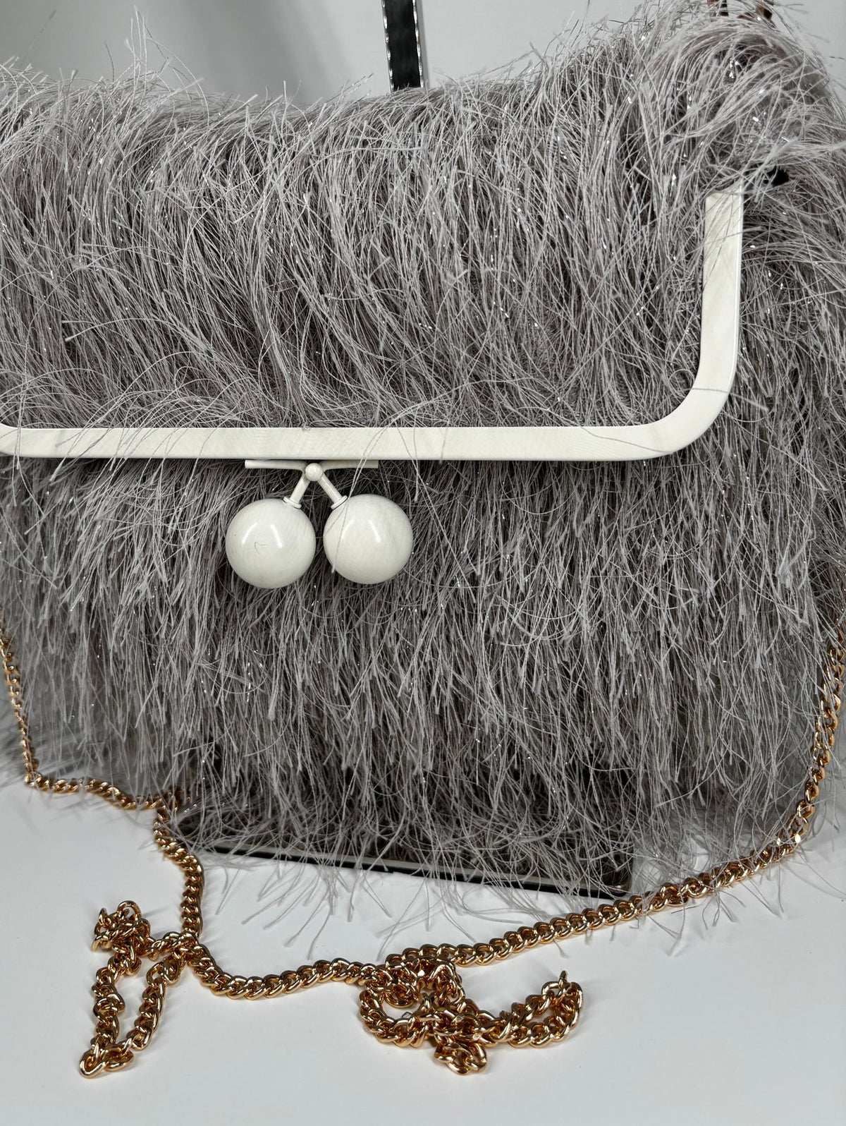 Borsa a Spalla con Frange - Silver