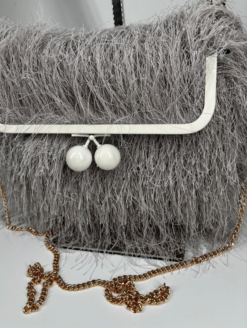 Borsa a Spalla con Frange - Silver