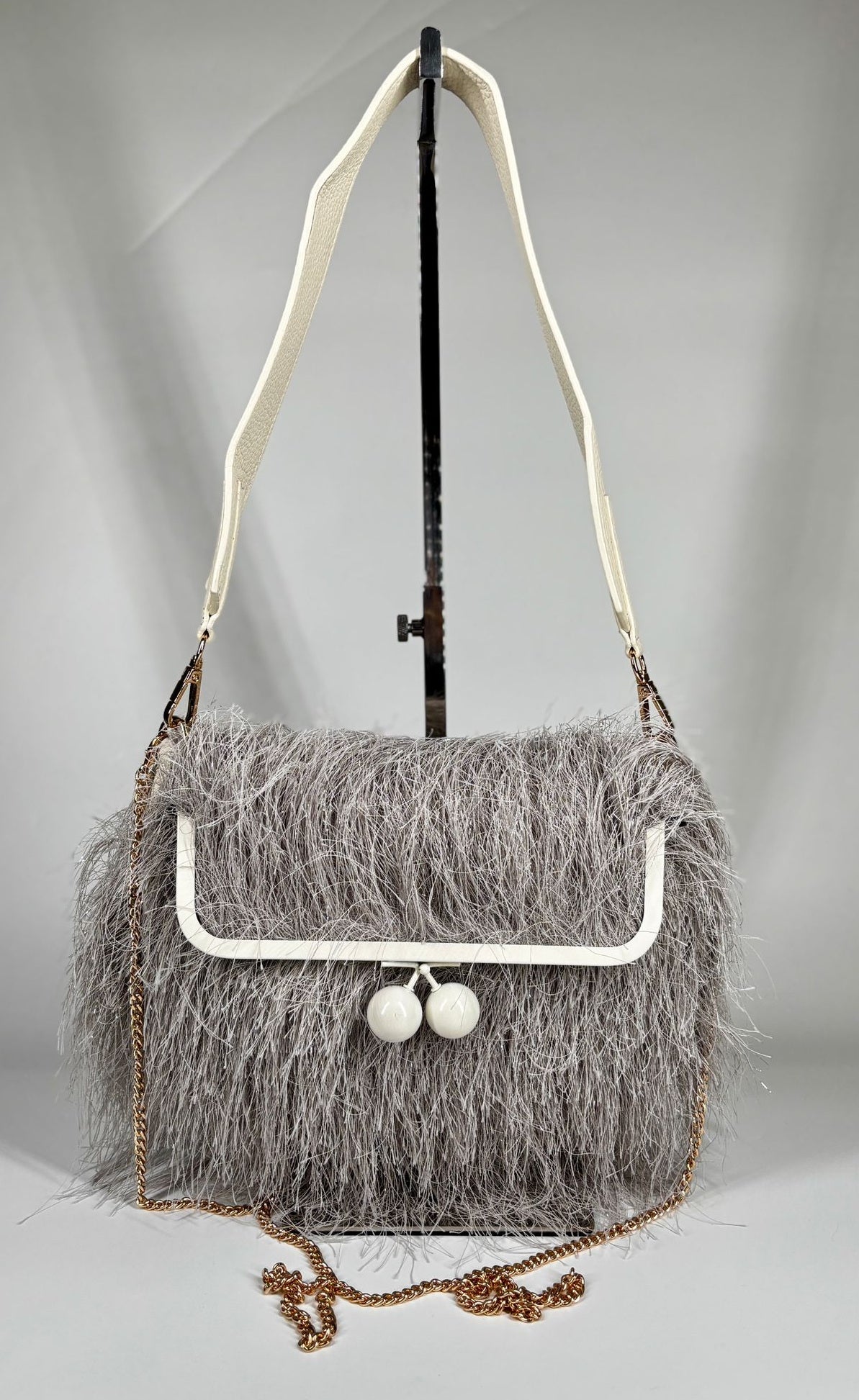 Borsa a Spalla con Frange - Silver