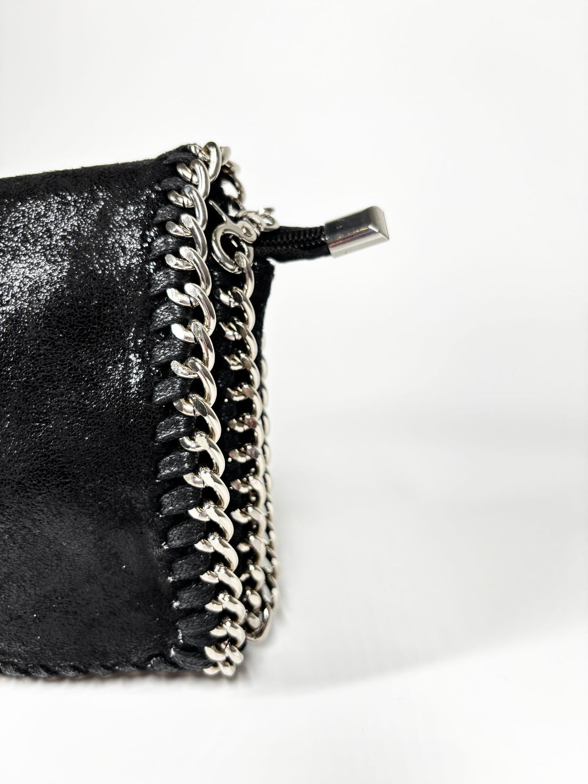 Pochette  Effetto Scamosciato Glitter Nero