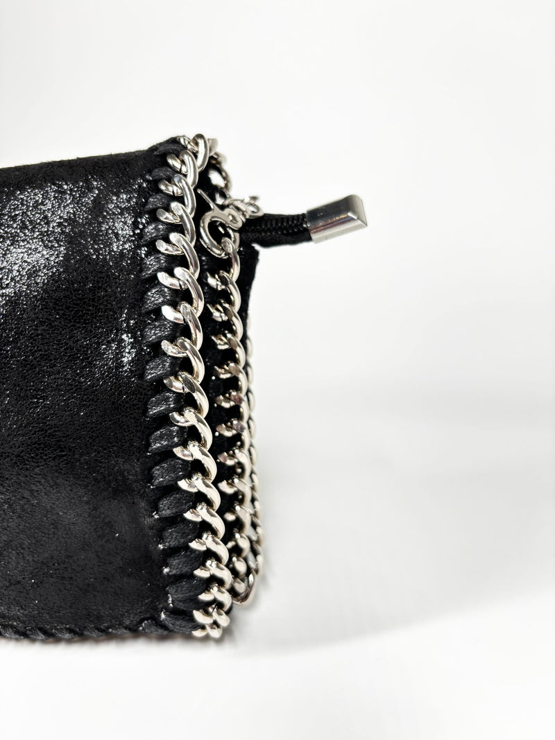 Pochette  Effetto Scamosciato Glitter Nero