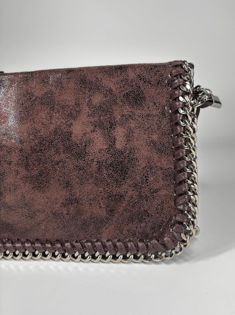 Pochette Effetto Scamosciato -  Marrone