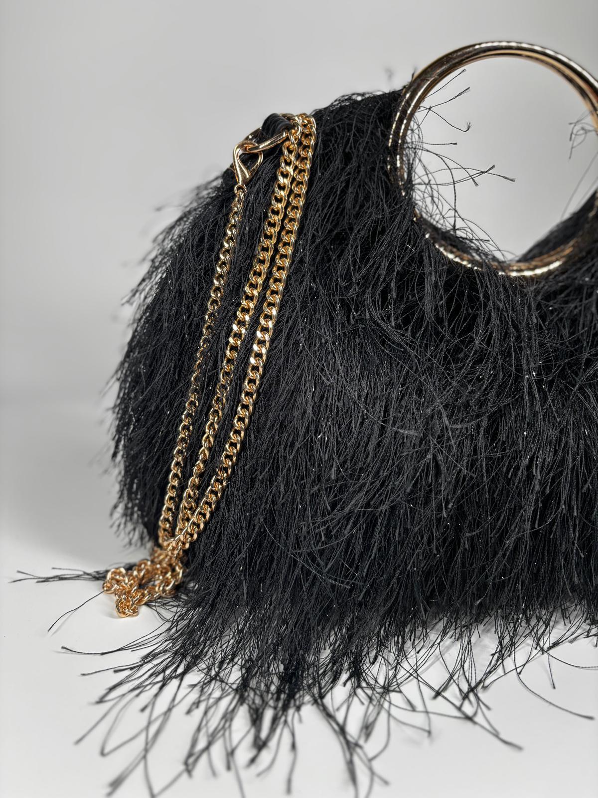 Borsa con Frange - Nera