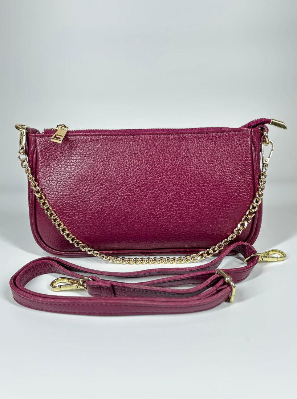 Pochette in vera pelle - Borgogna