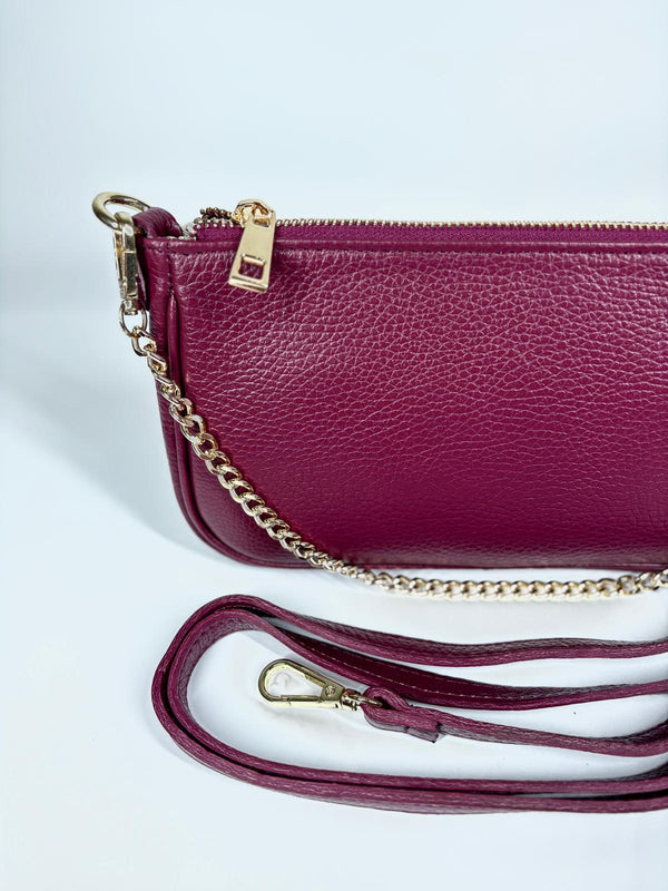 Pochette in vera pelle - Borgogna