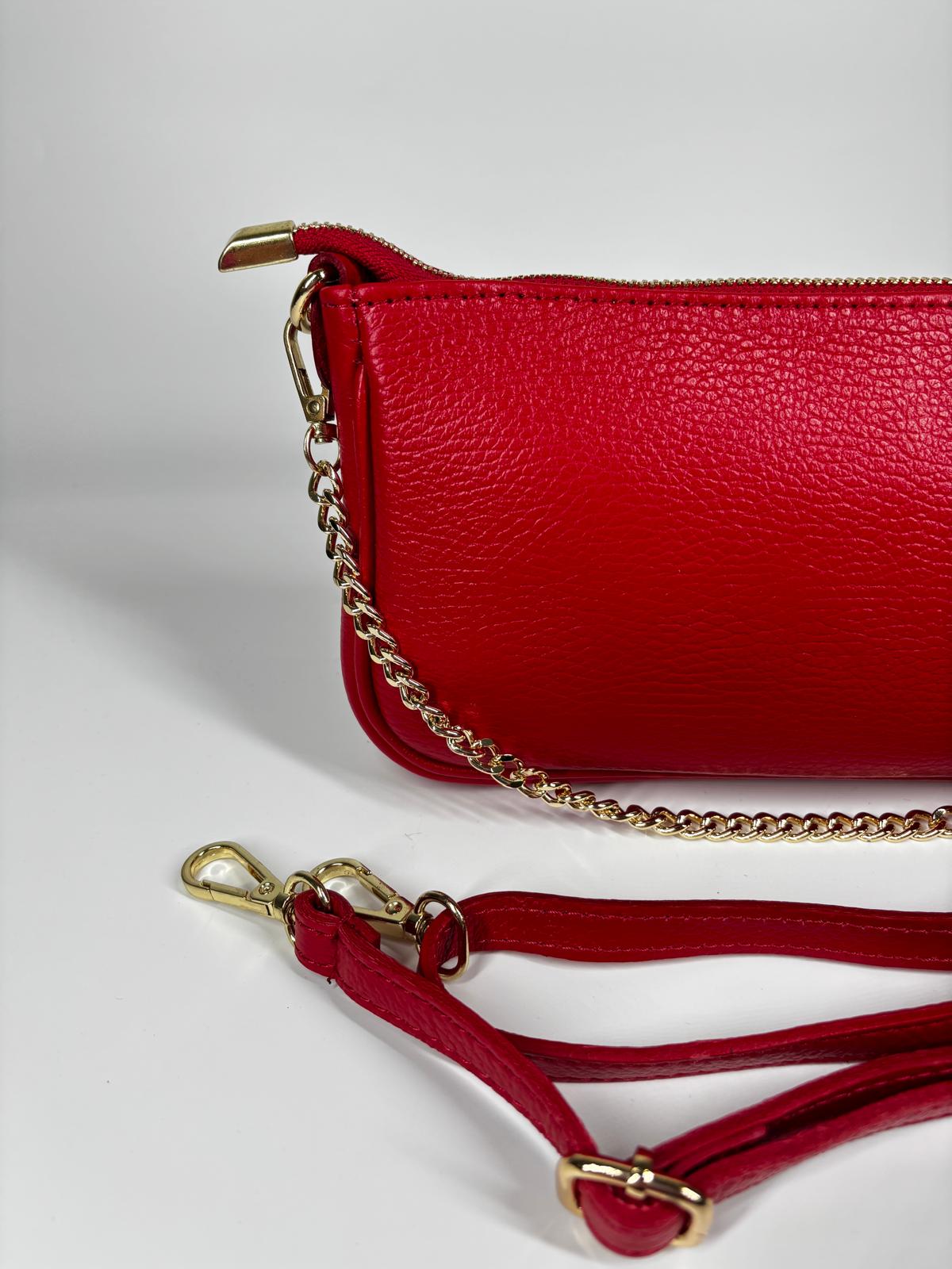 Pochette in vera pelle - Rosso