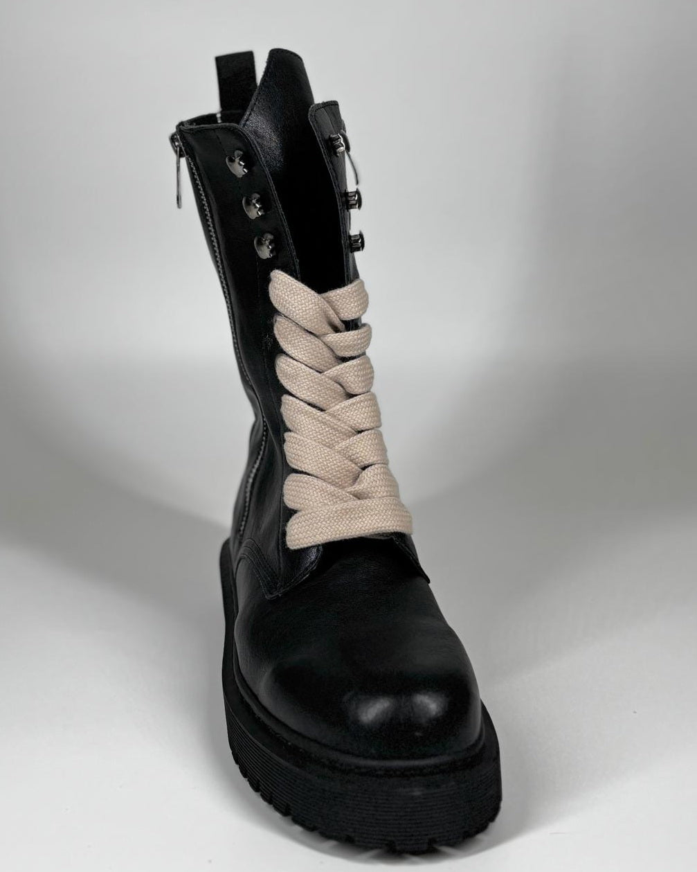 Anfibio combat in ecopelle - nero