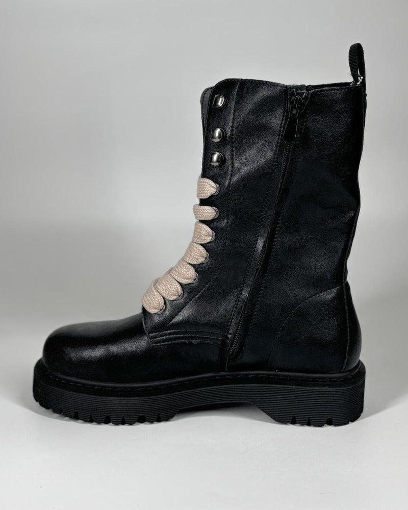 Anfibio combat in ecopelle - nero