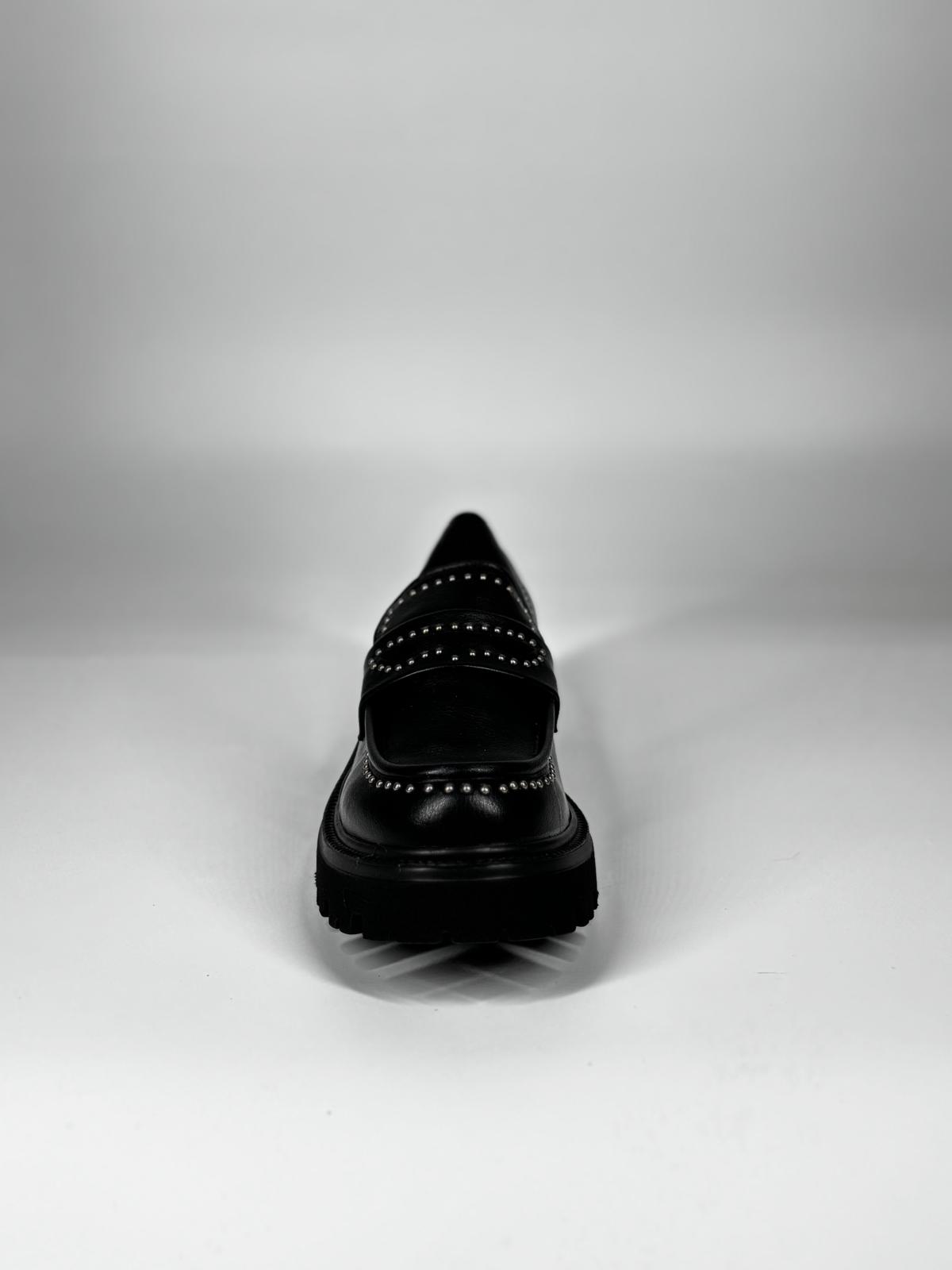 Moccasino Chunky con Borchie - Nero