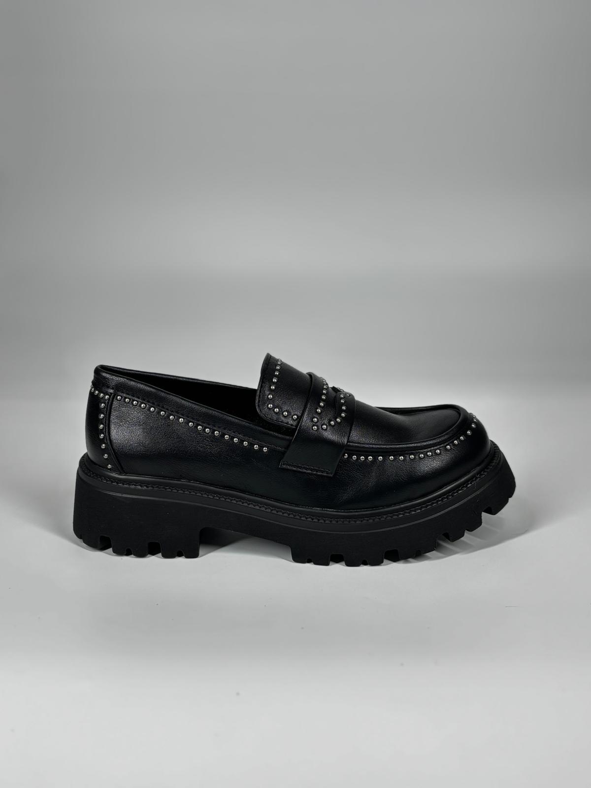 Moccasino Chunky con Borchie - Nero