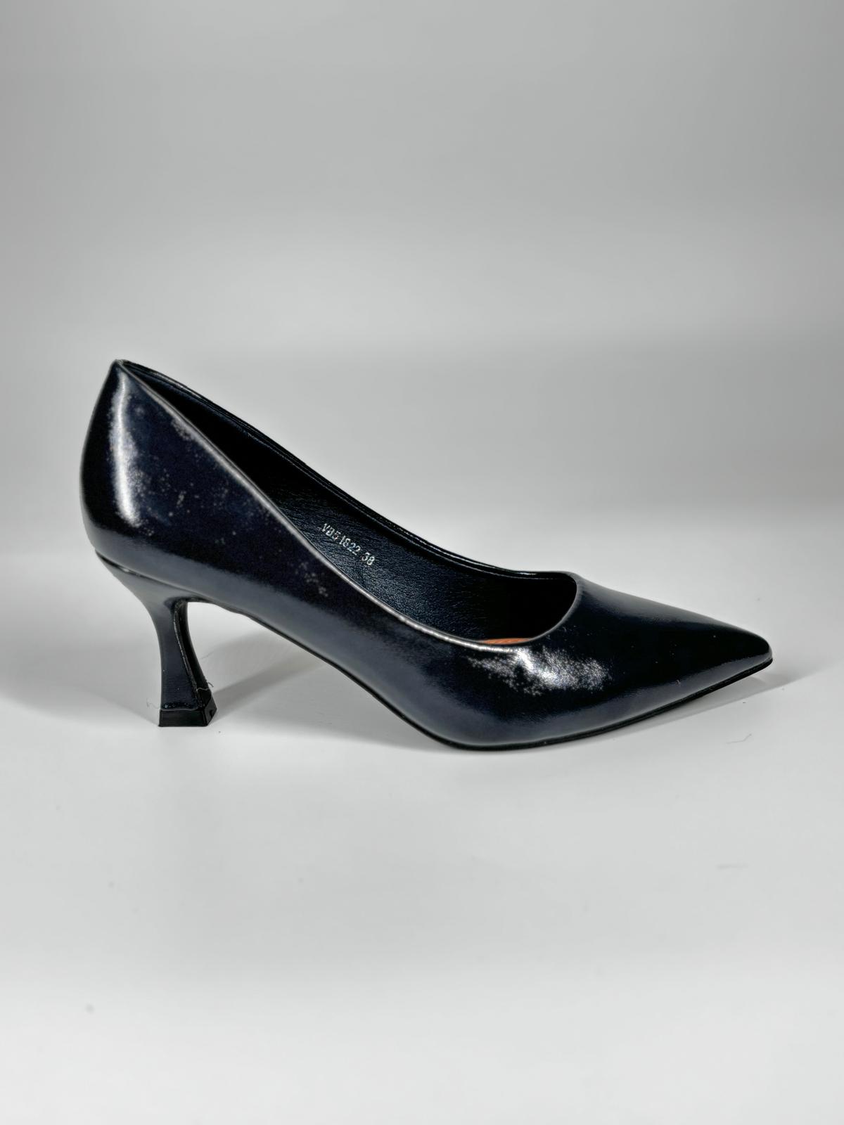 Décolleté  con Tacco Scultura - Blu Lucido