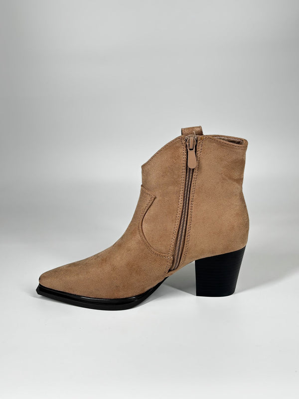 Stivaletto Texano in Simil-Camoscio - Cammello