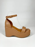 Sandalo Platform con Zeppa Scultorea – Marrone