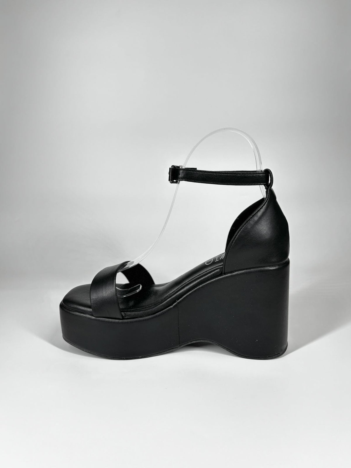 Sandalo Platform con Zeppa Scultorea – Nero