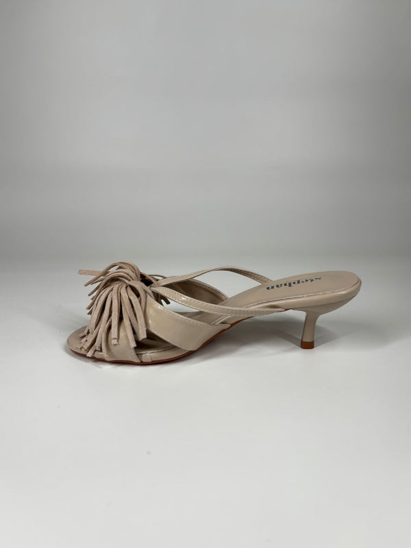 Sabot con frange - Beige