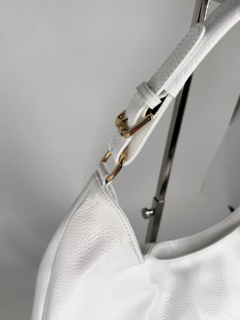 Borsa a Spalla Morbida in Pelle - Bianco