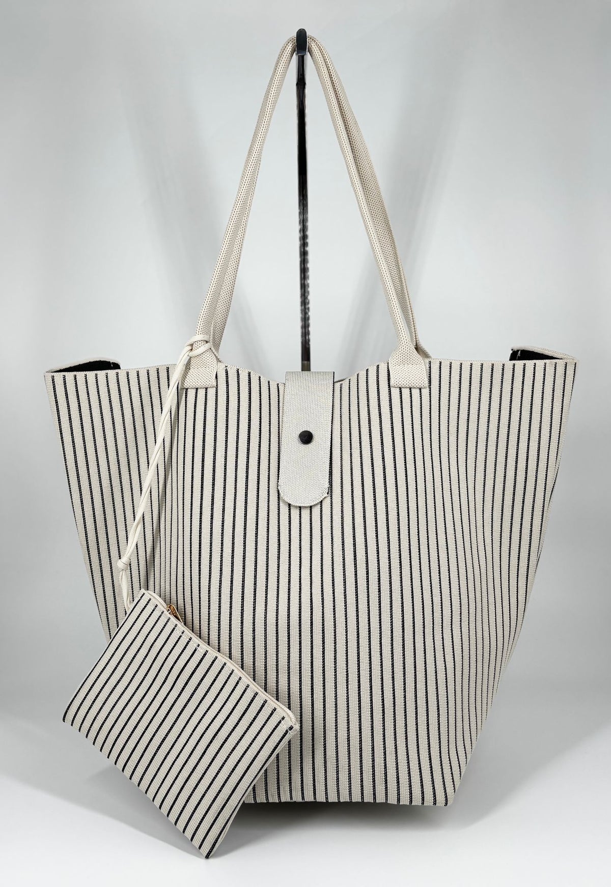 Borsa Maxi a righe - Beige