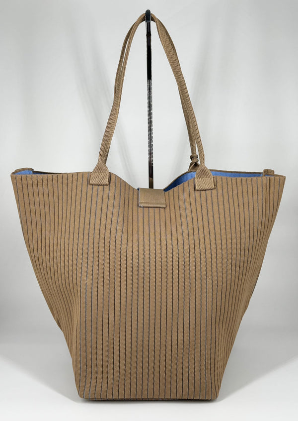 Borsa Maxi a righe - Cammello scuro