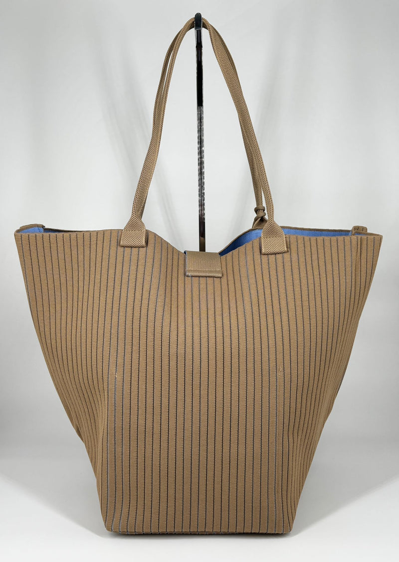 Borsa Maxi a righe - Cammello scuro
