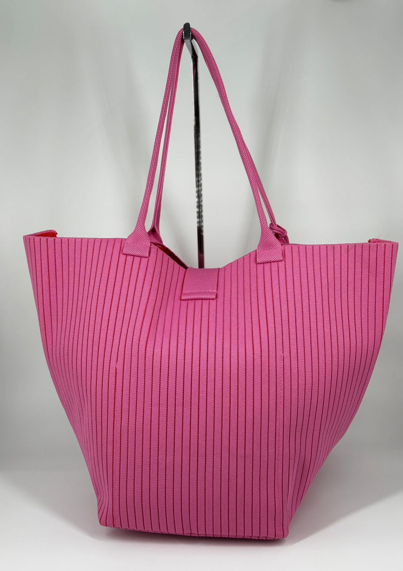 Borsa Maxi a righe - Fucsia