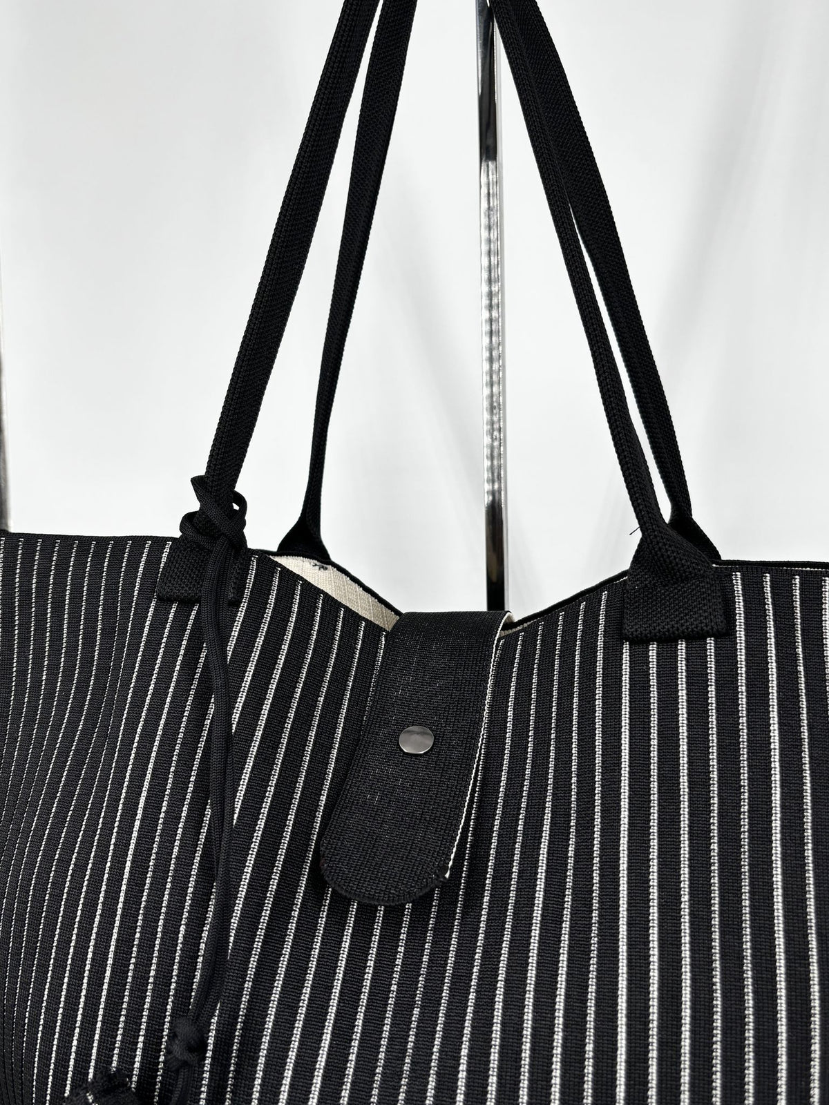 Borsa Maxi a righe - Nera