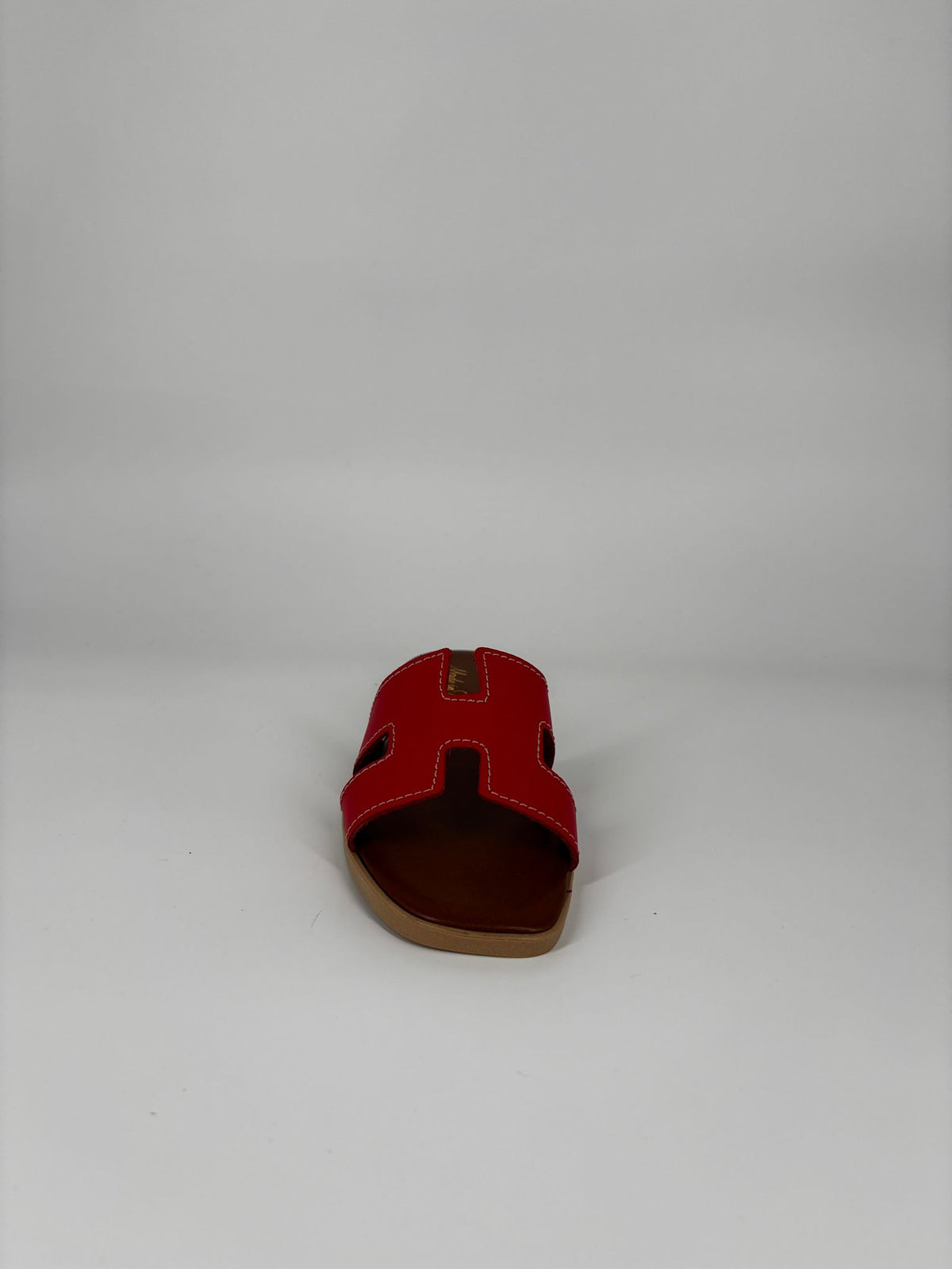 Sandalo Sliders in Pelle - Rosso