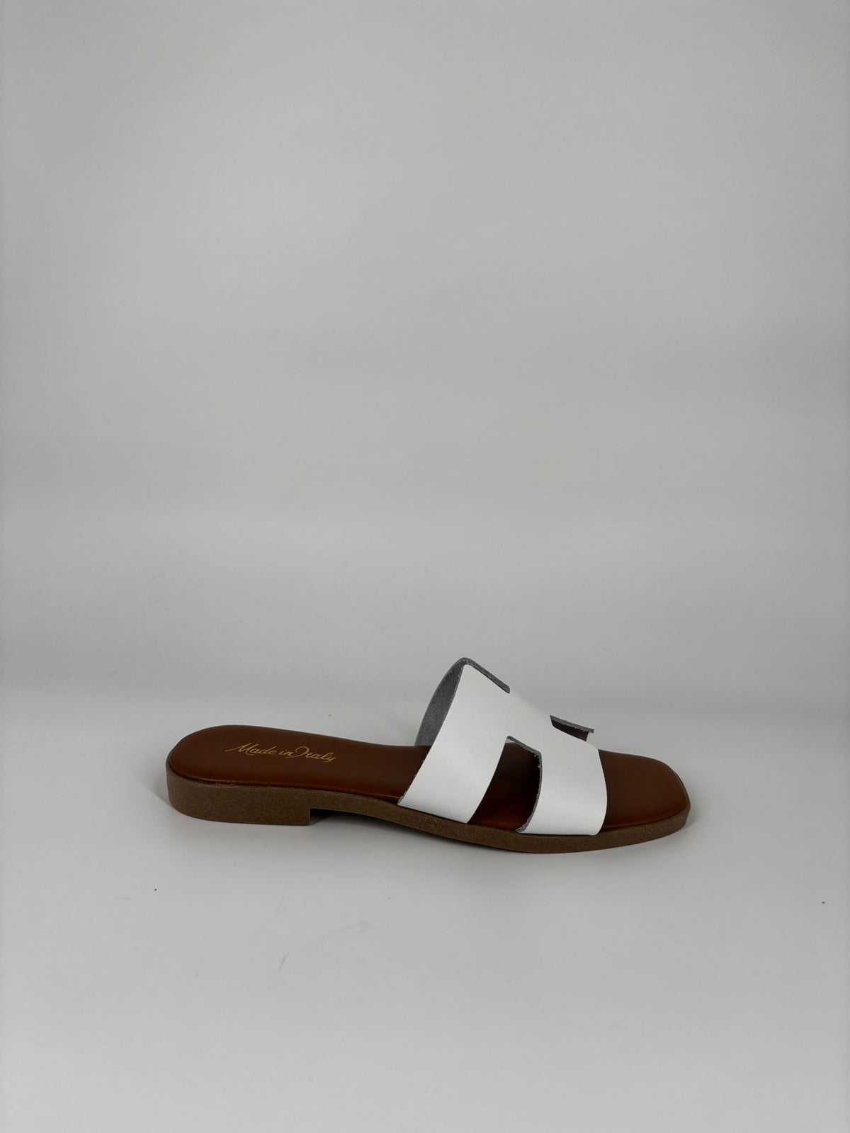 Sandalo sliders in pelle - Bianco