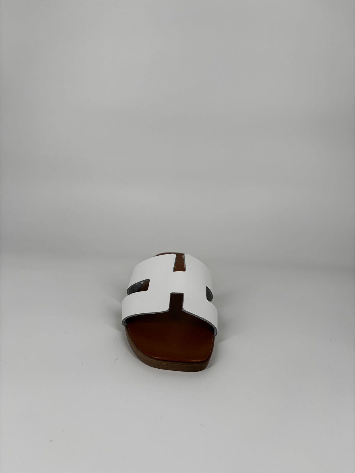 Sandalo sliders in pelle - Bianco