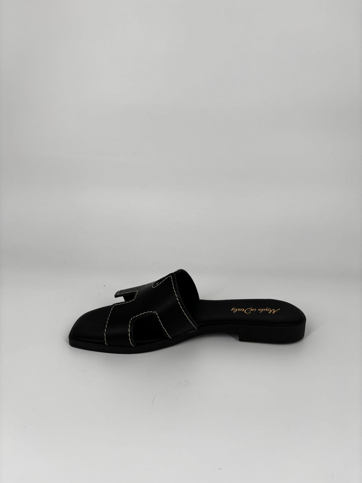 Sandalo Sliders in Pelle - Nera