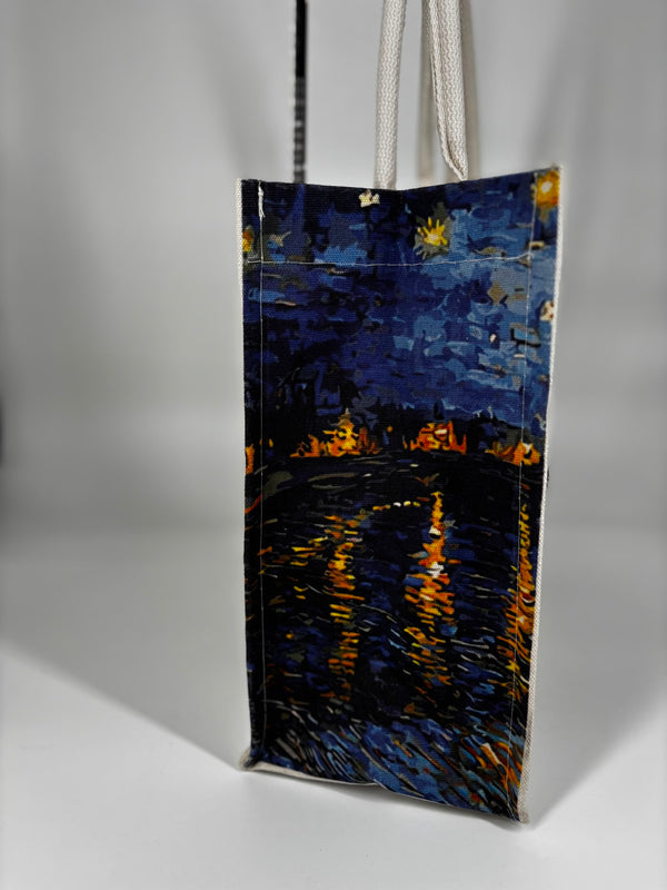 Borsa Shopper in Tela "Starry Sky over the River Rhona"