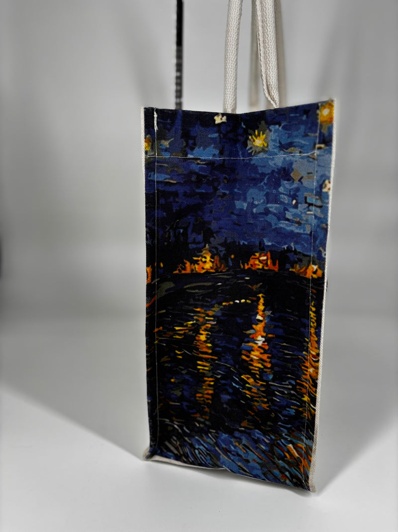 Borsa Shopper in Tela "Starry Sky over the River Rhona"