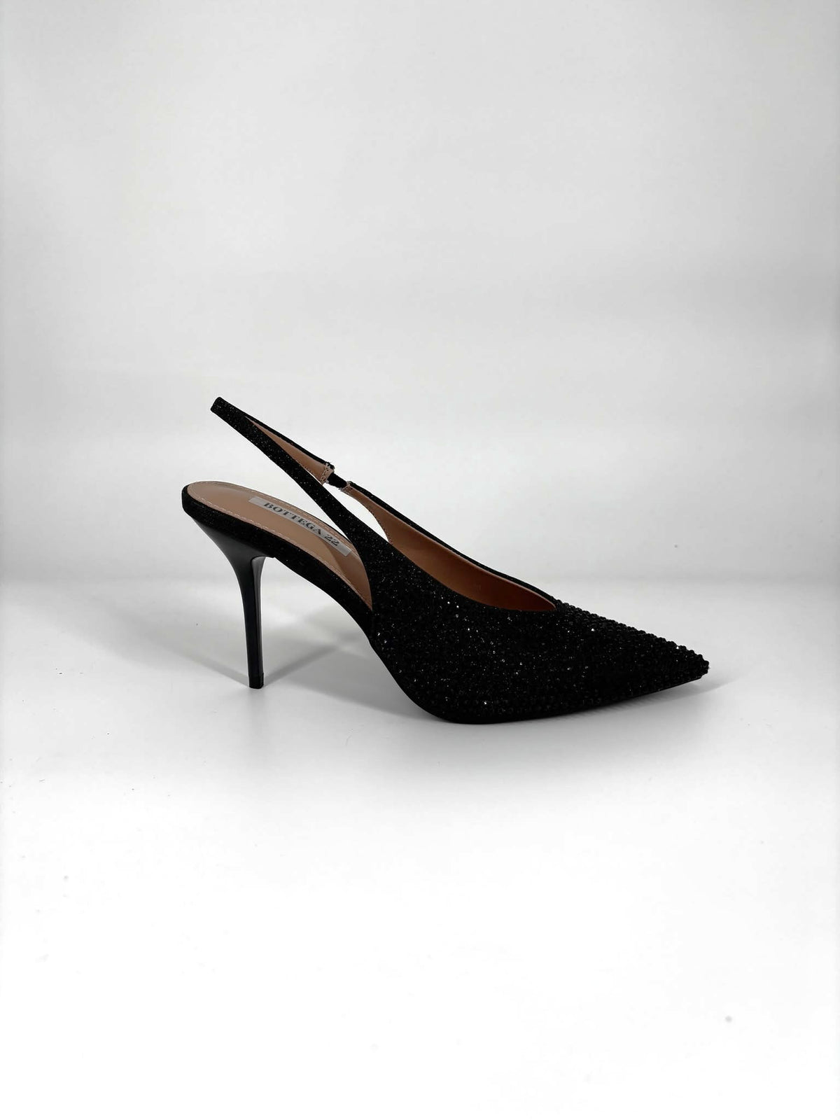 Slingback Gioiello in Micro-Strass – Nera