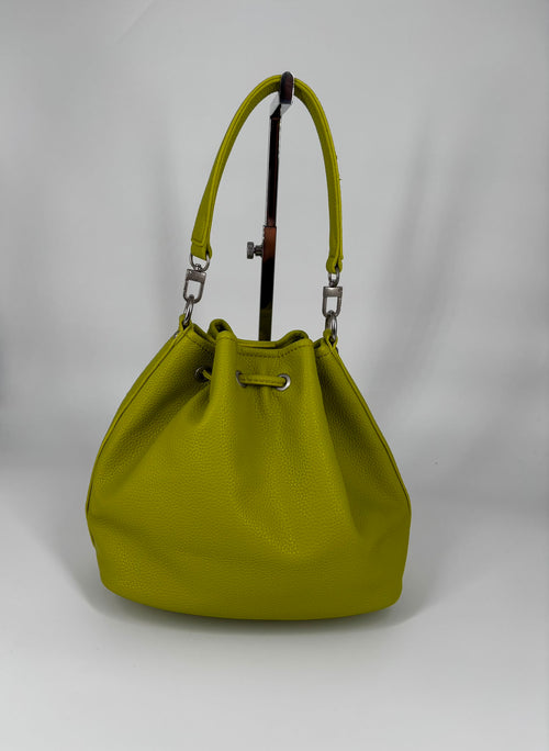 Borsa secchiello in ecopelle - Verde