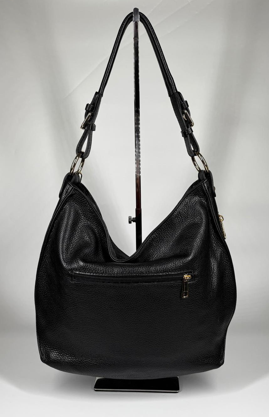 Borsa in vera pelle - Nero