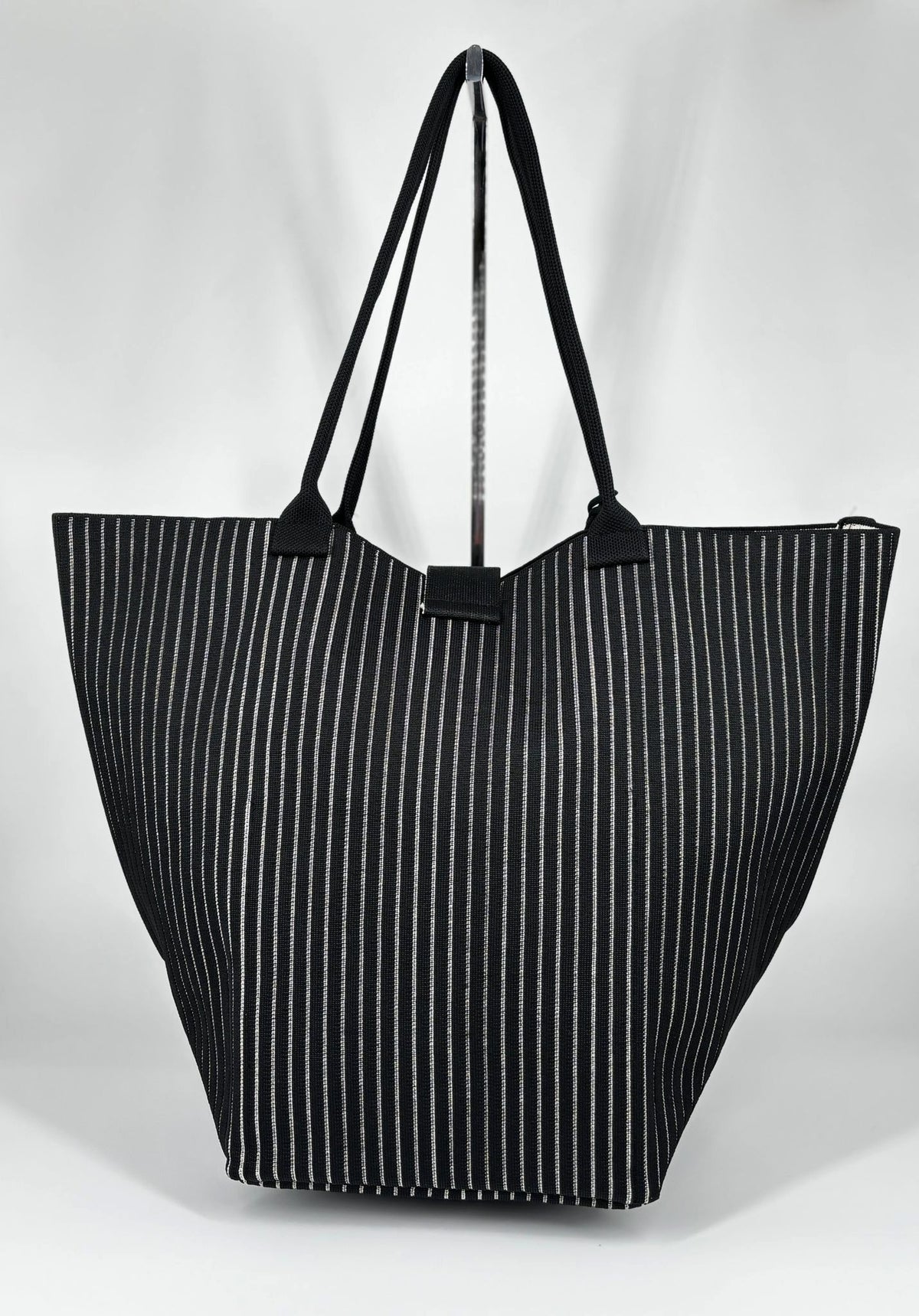 Borsa Maxi a righe - Nera