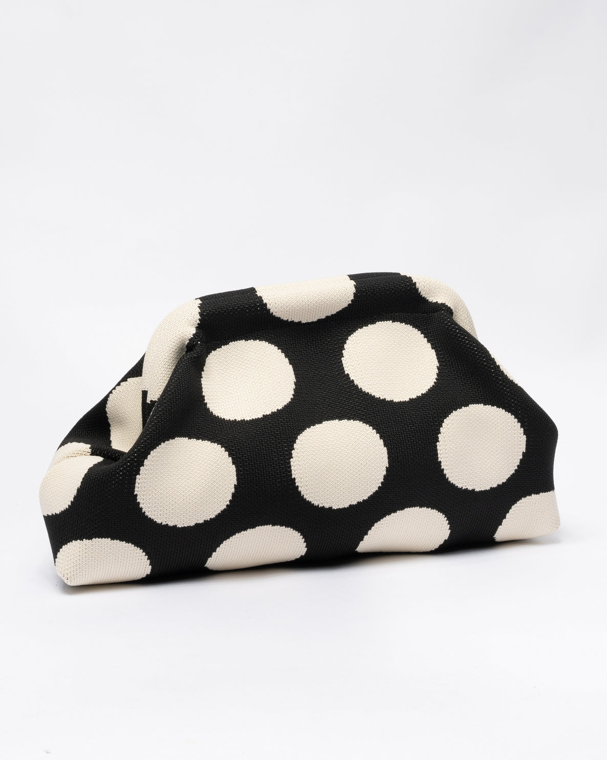 Pochette in Tessuto Morbida Pois - Nera