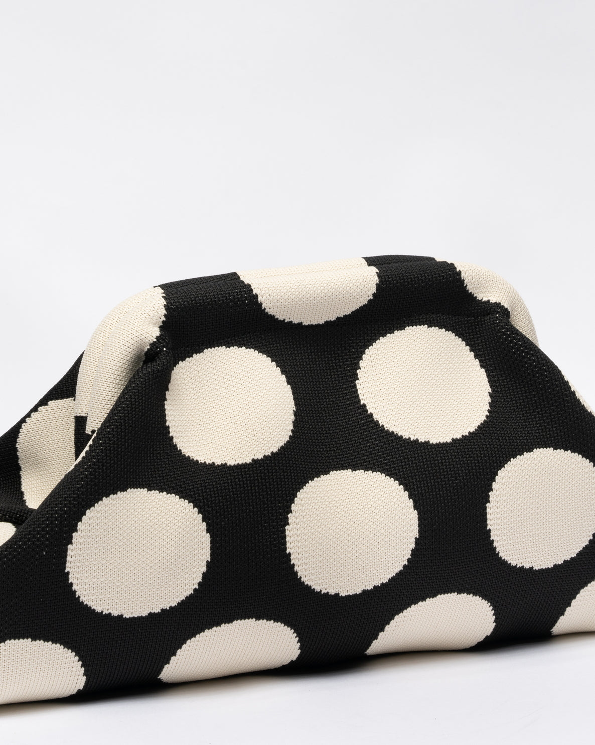 Pochette in Tessuto Morbida Pois - Nera