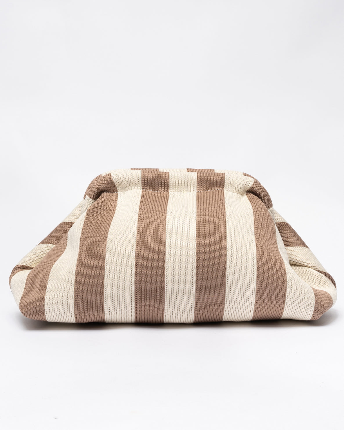 Pochette in Tessuto Morbida a righe - Beige
