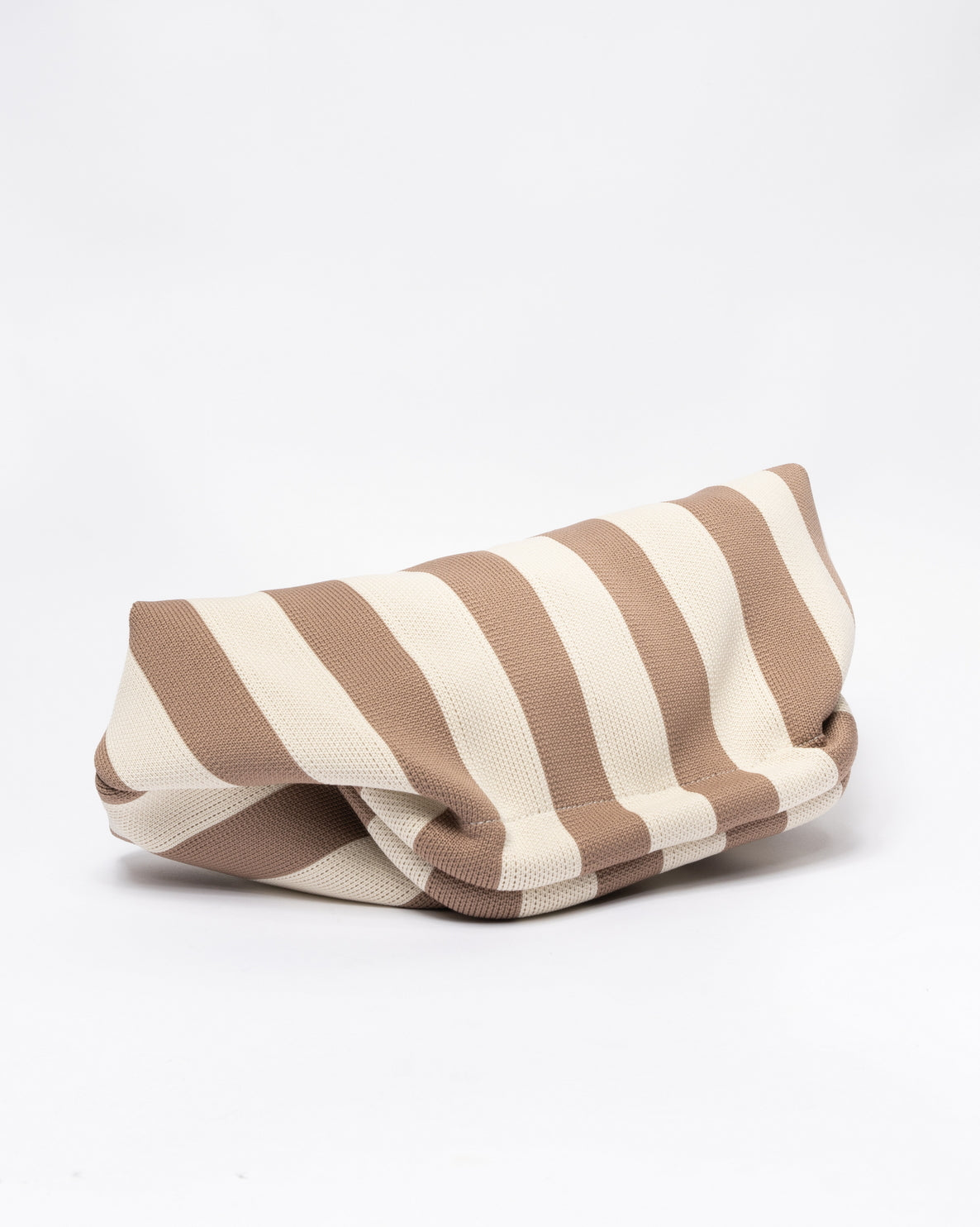 Pochette in Tessuto Morbida a righe - Beige