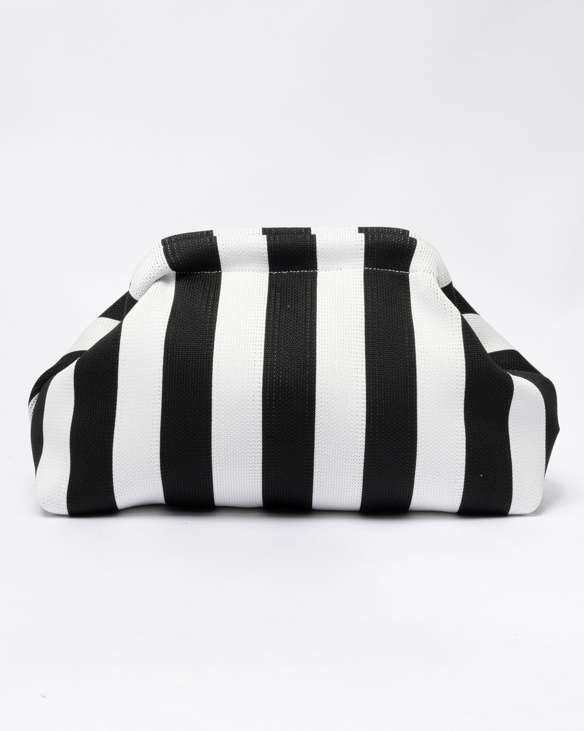 Pochette in Tessuto Morbida a righe - Nera