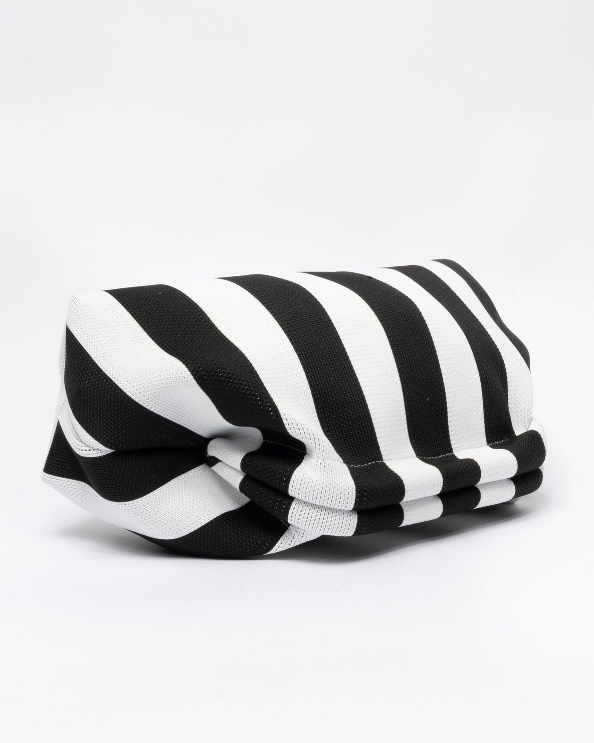 Pochette in Tessuto Morbida a righe - Nera