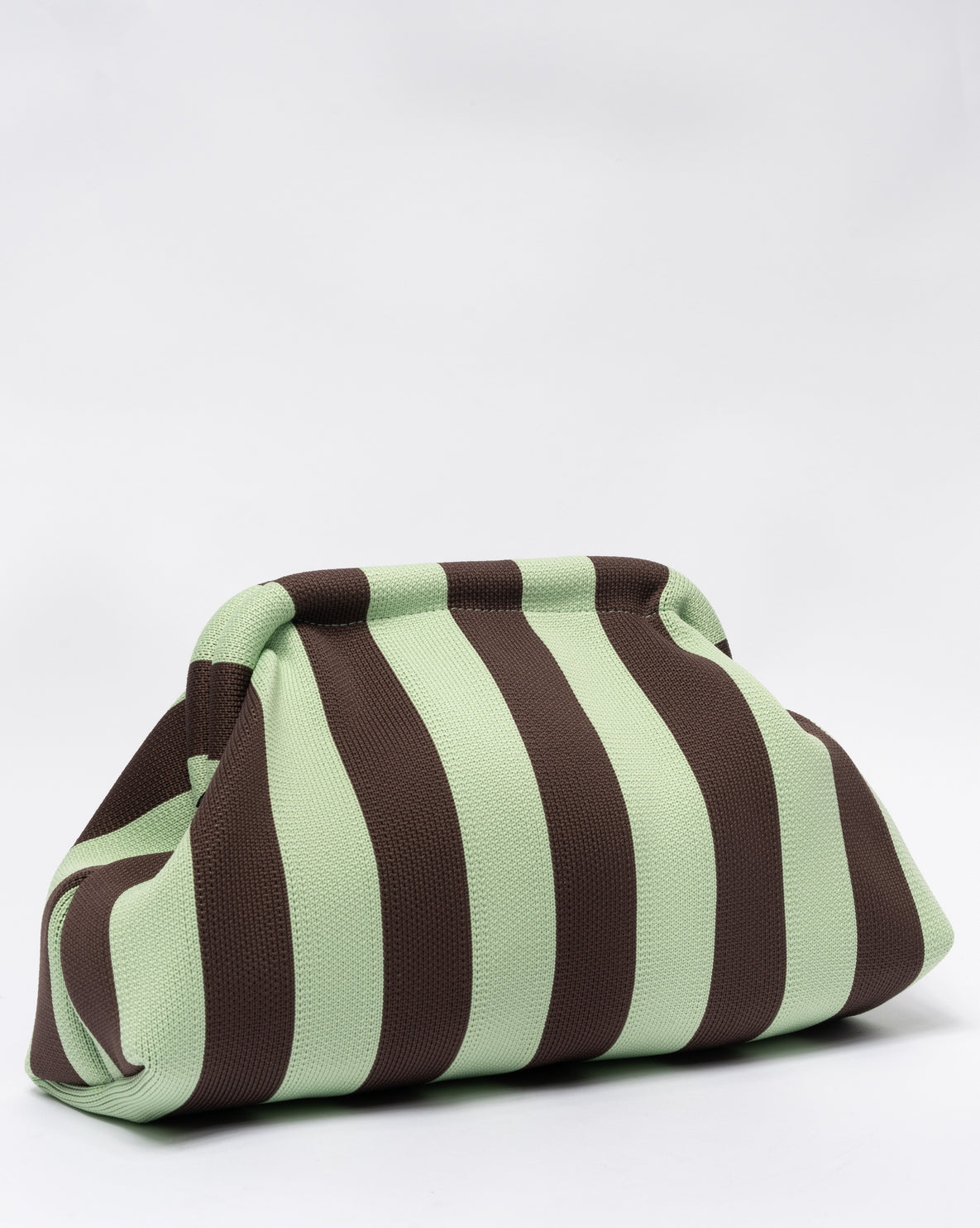 Pochette in Tessuto Morbida a righe - Verde