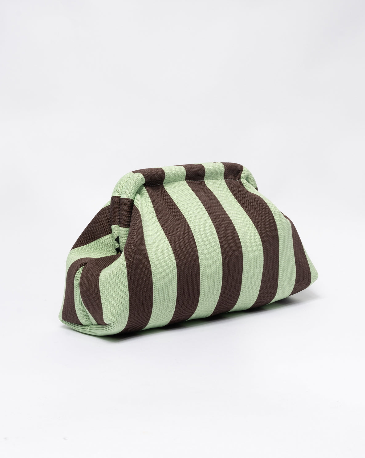 Pochette in Tessuto Morbida a righe - Verde