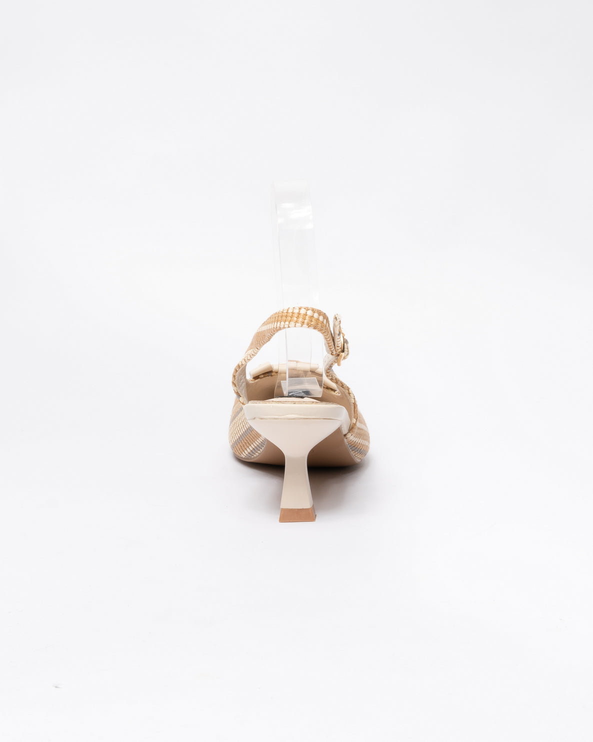 Decolleté Slingback con frange-Beige