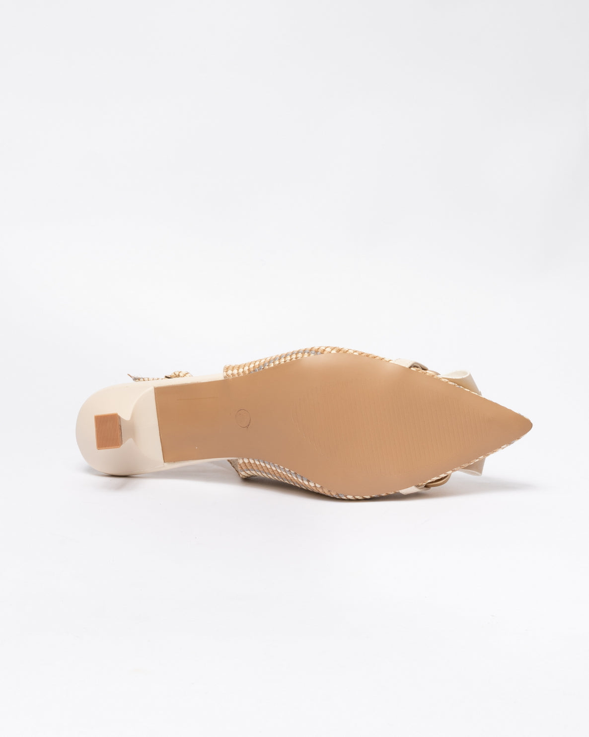 Decolleté Slingback con frange-Beige