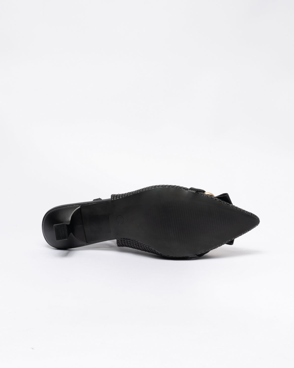 Decolleté Slingback con frange-Nero