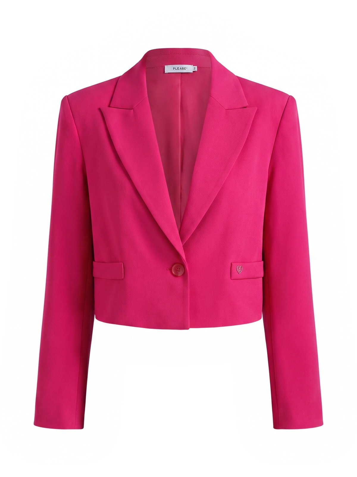 Blazer cropped rosso PLEASE con revers a lancia