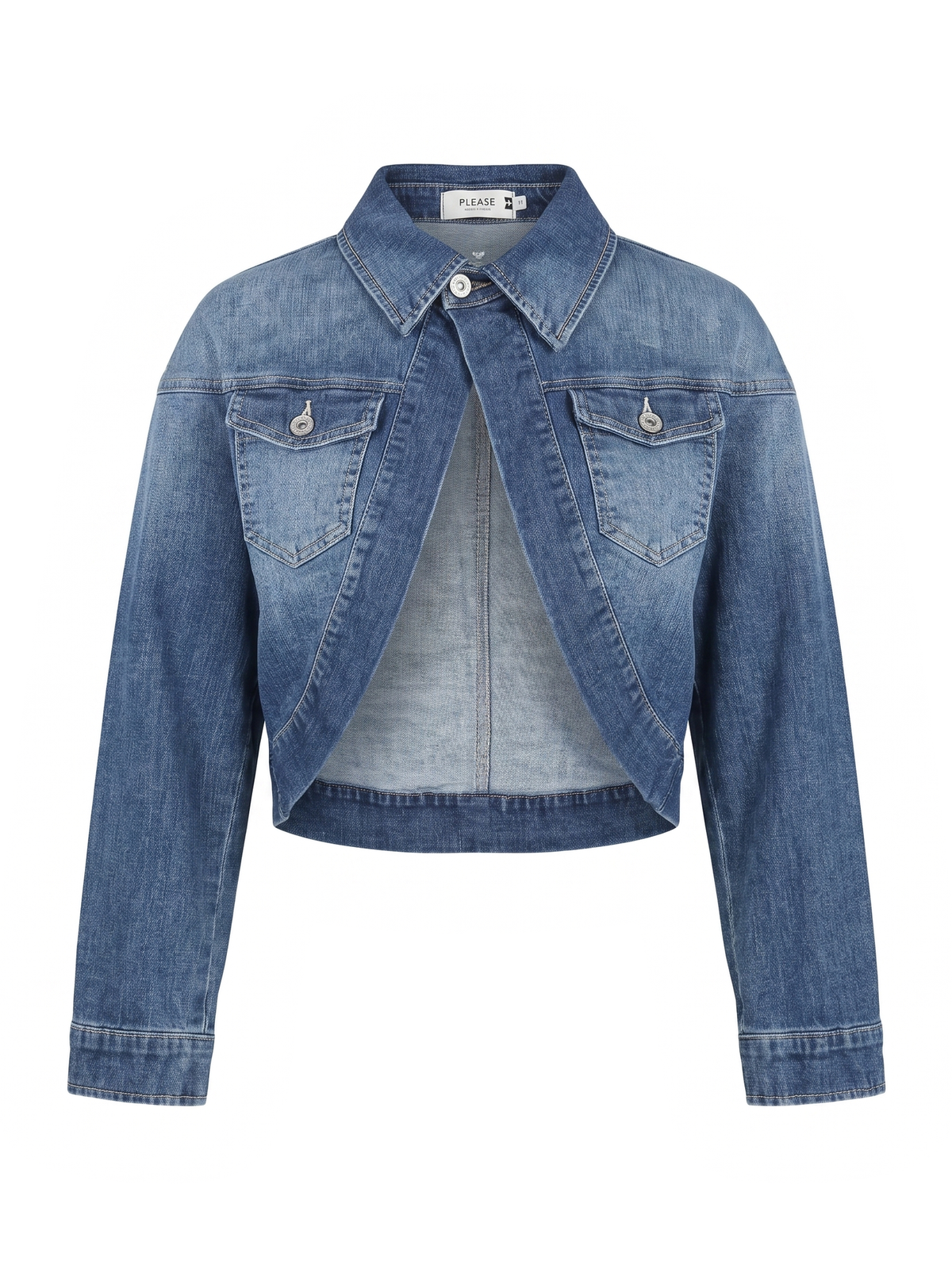 Giacca di jeans PLEASE blu denim bolerino