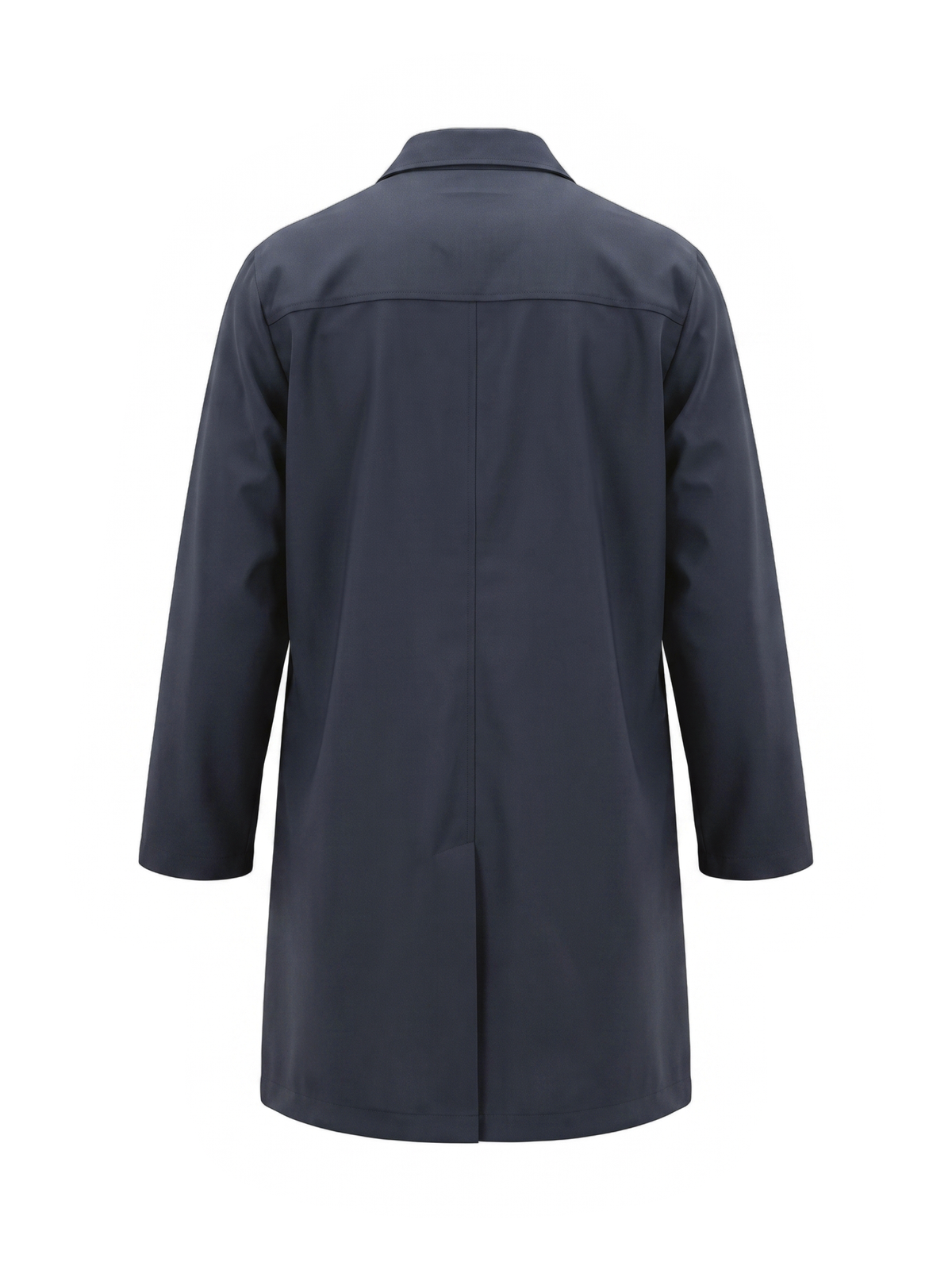 Trench nero in misto cotone con bottoni a scomparsa