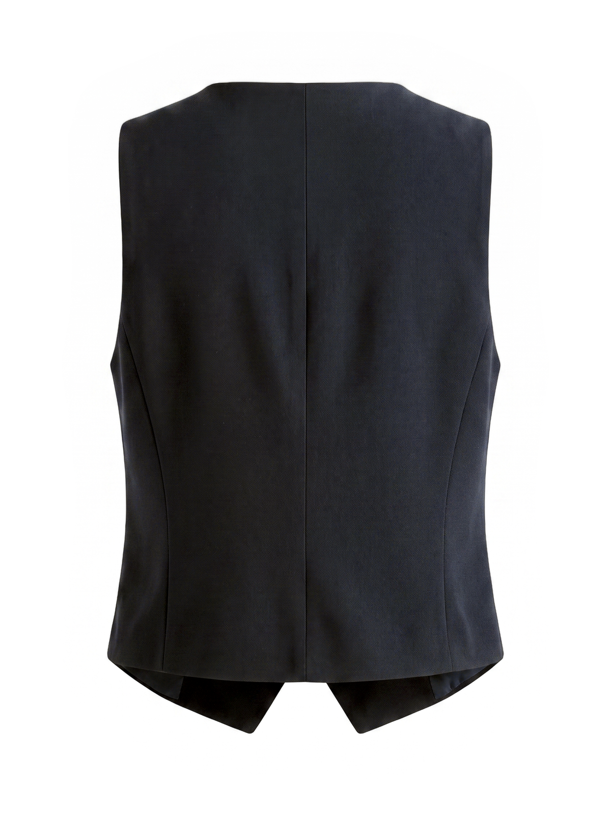 Gilet monopetto nero con fondo asimmetrico